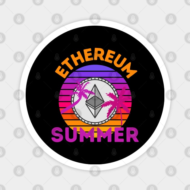 Ethereum Summer Retro Sunset Magnet by RedSparkle 